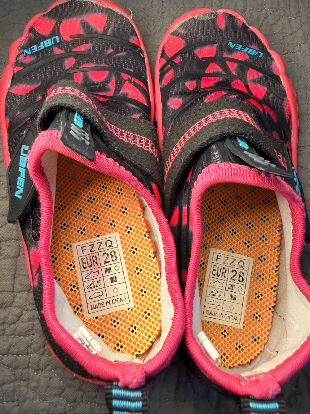 Ubfen Pink 5-Toe Aqua Socks Water Shoes - Size 11